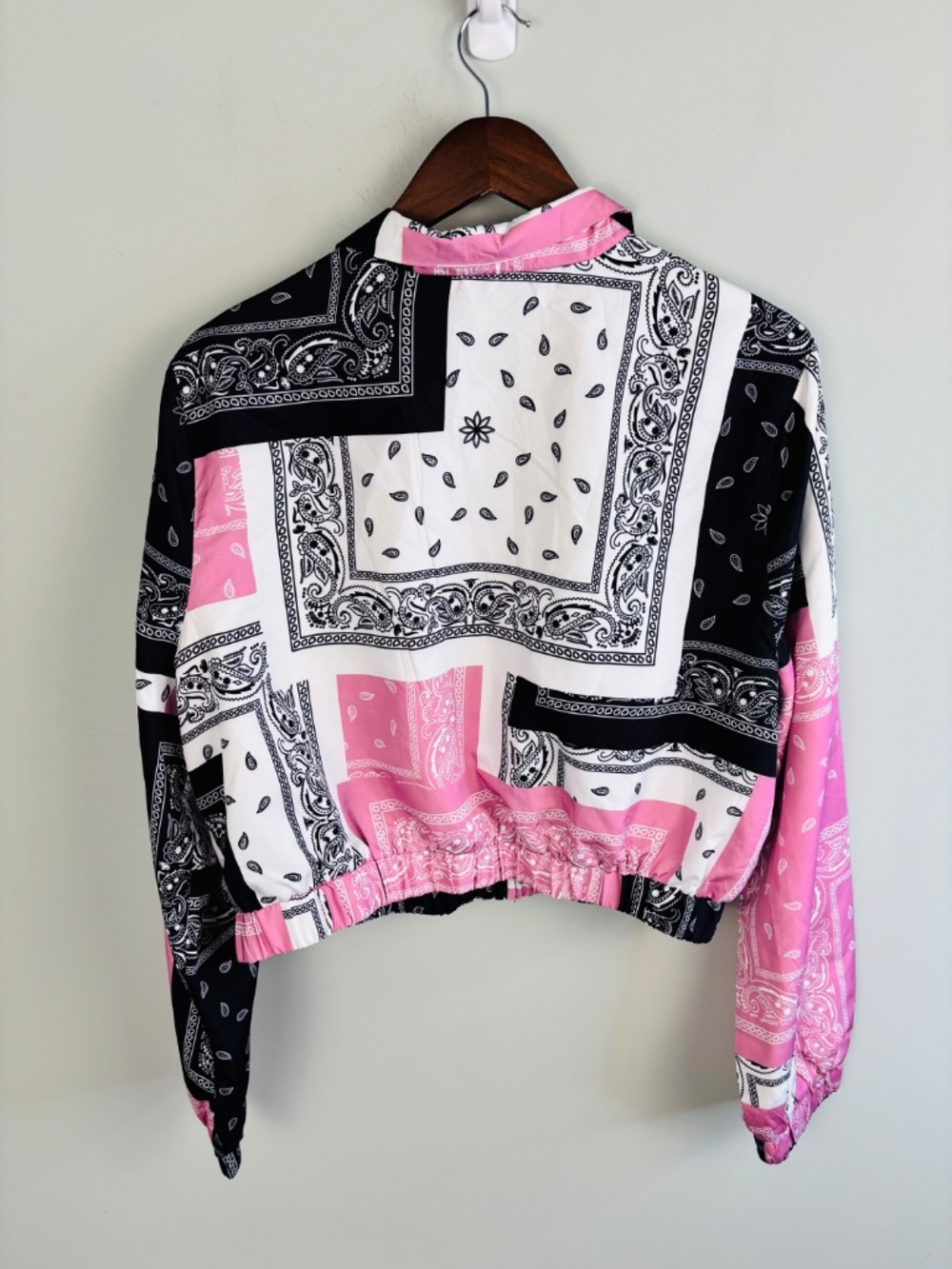 Ashley Stewart Bandana Zip Up Crop Jacket NWT Size 2X - Picture 3 of 3
